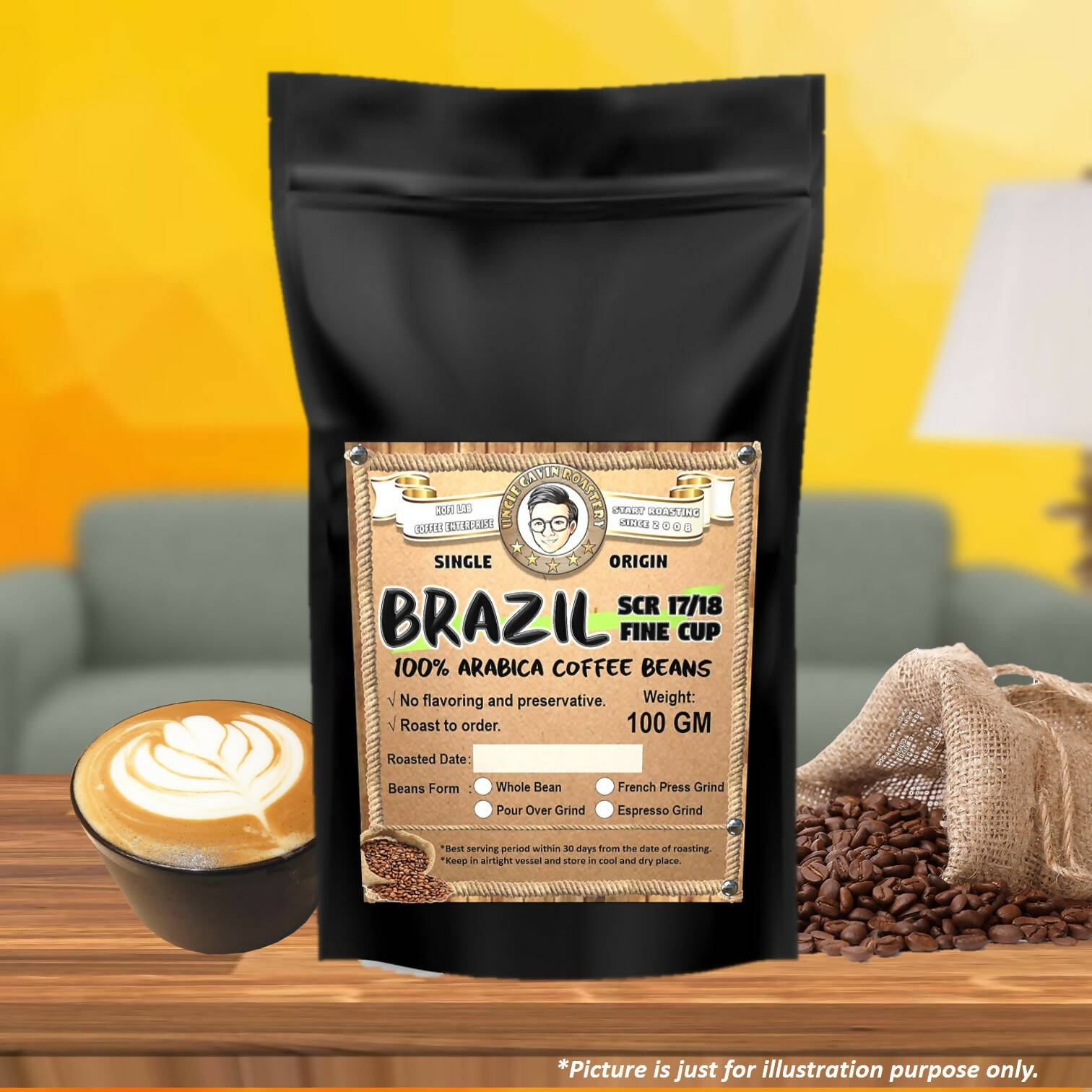 [Medium Dark] Brazil Santos Arabica Roasted Coffee Beans "UNCLE GAVIN" - BUNAMARKET