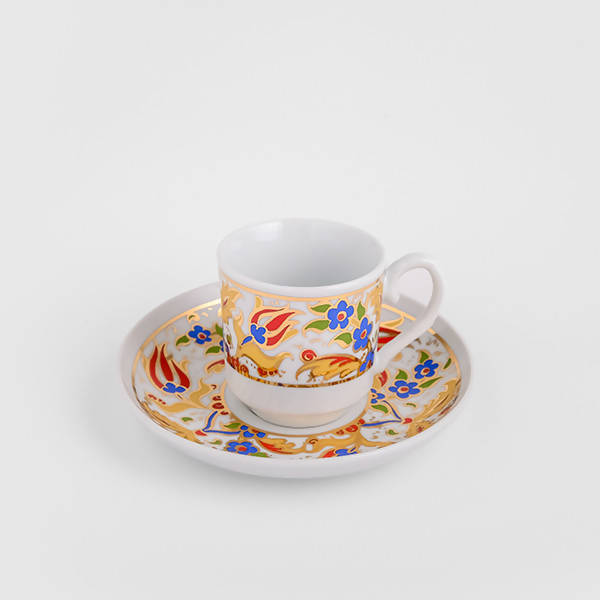 Luxury Porcelain Turkish Espresso Coffee Cup [Gold] - 70ml - BUNAMARKET