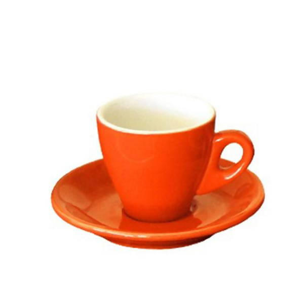 INCASA TULIP - Espresso Coffee Cup with Saucer (90ml) - BUNAMARKET