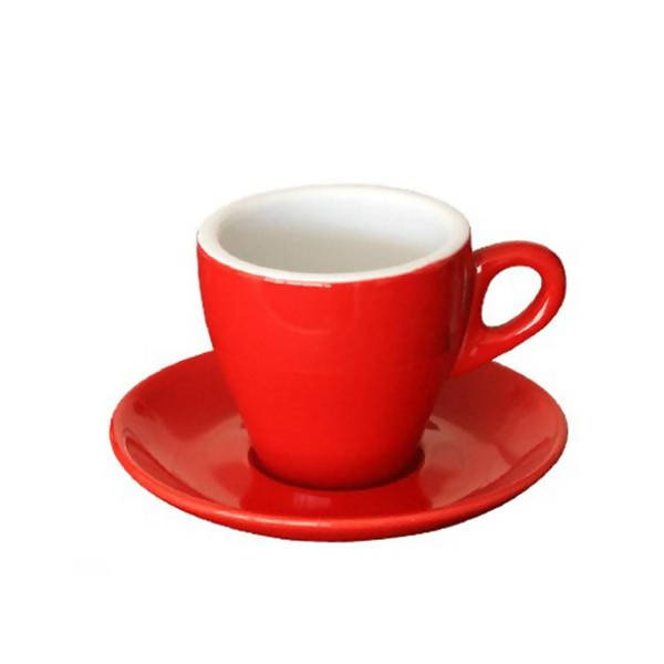 INCASA TULIP - Cappuccino Coffee Cup with Saucer (210ml) - BUNAMARKET