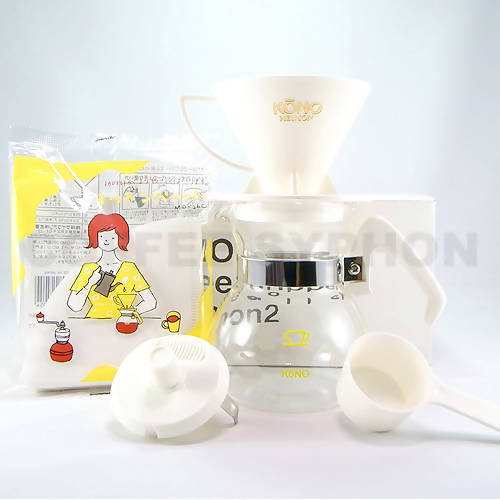KONO Prestigious 2-Person Cone Dripper Set (WHITE) MDN-20WH - BUNAMARKET