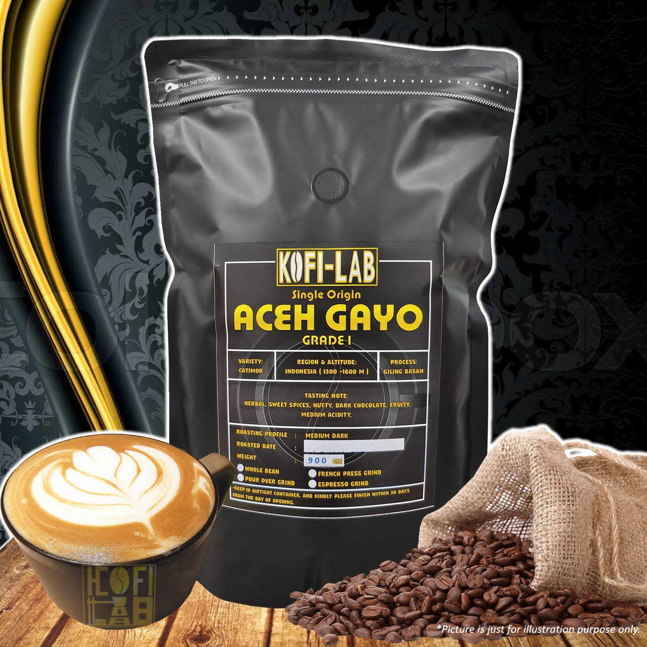 [Medium Dark] Coffee Bean | Aceh Gayo Grade 1 | KOFI LAB | Fresh Roasted | Roast to Order | Ipoh | - BUNAMARKET