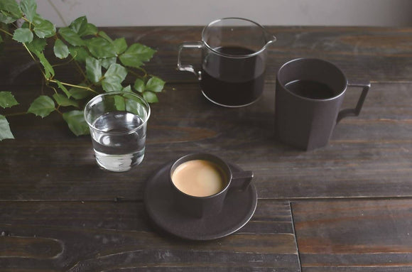 KINTO OCT CUP & SAUCER 300ML BLACK - BUNAMARKET