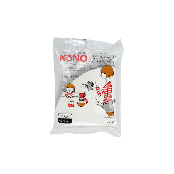 KONO Cone Filter Paper 2Cups (40pcs) KS-20 - BUNAMARKET