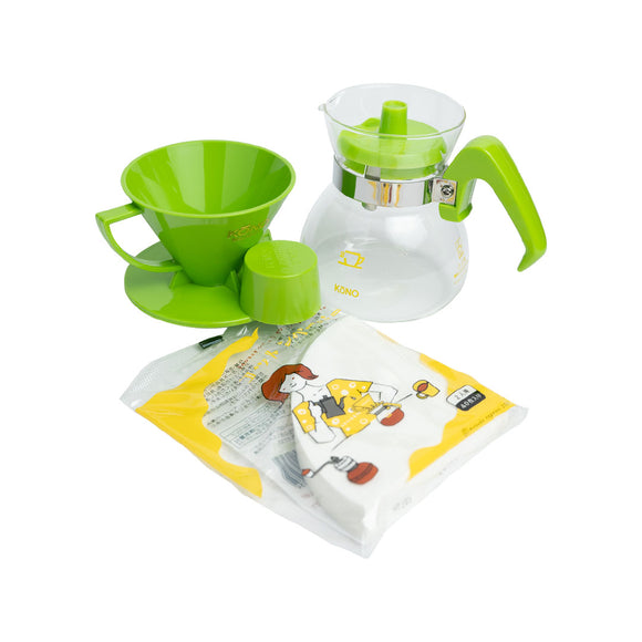 KONO Prestigious 2-Person Cone Dripper Set (LIGHT GREEN) MDN-20LG - BUNAMARKET