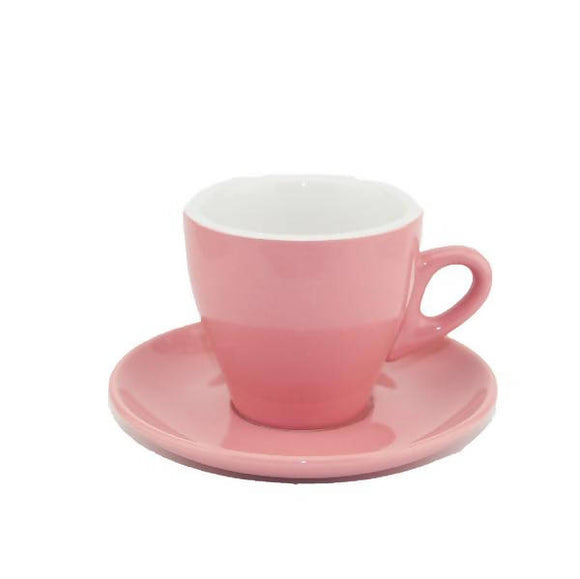 INCASA TULIP - Espresso Coffee Cup with Saucer (90ml) - BUNAMARKET