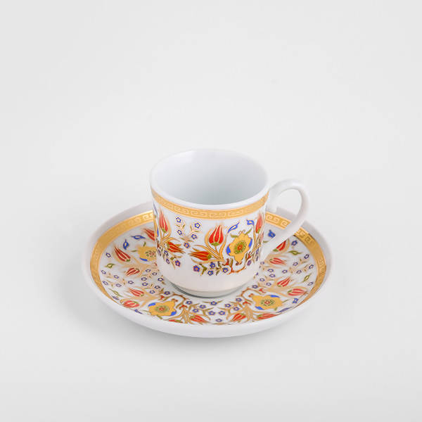 Luxury Porcelain Turkish Espresso Coffee Cup [Gold] - 70ml - BUNAMARKET