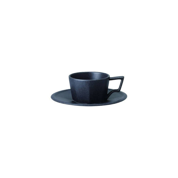 KINTO OCT CUP & SAUCER 80ML BLACK - BUNAMARKET