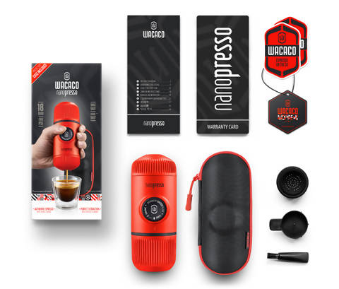 WACACO Nanopresso Portable Espresso Machine Including Protective Case (Lava Red) - BUNAMARKET
