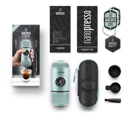 WACACO Nanopresso Portable Espresso Machine Including Protective Case (Arctic Blue) - BUNAMARKET