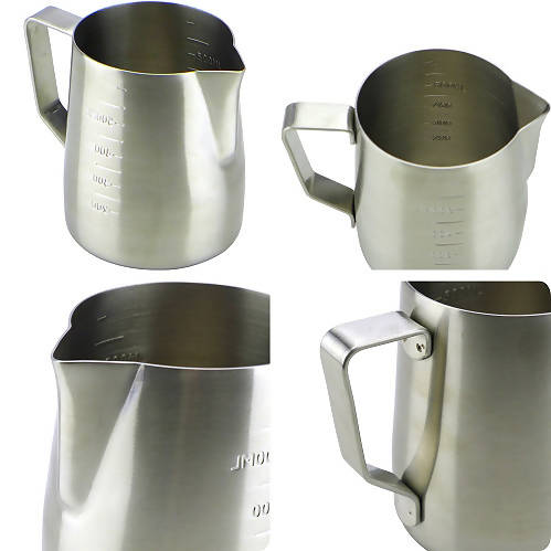 Tiamo Mirror Finish 18-8 Stainless Steel Milk Pitcher with Mark - BUNAMARKET