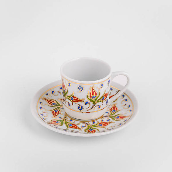 Luxury Turkish Espresso Coffee Cup Set, Turkish Copper Coffee Pot & Kurukahveci Mehmet Effendi Coffee - BUNAMARKET