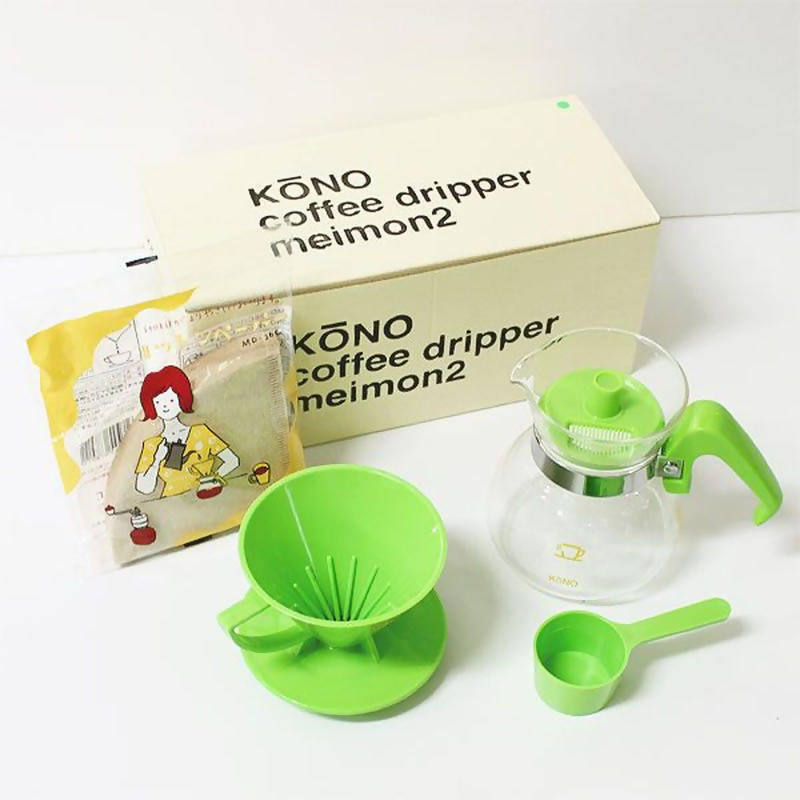 KONO Prestigious 2-Person Cone Dripper Set (LIGHT GREEN) MDN-20LG - BUNAMARKET