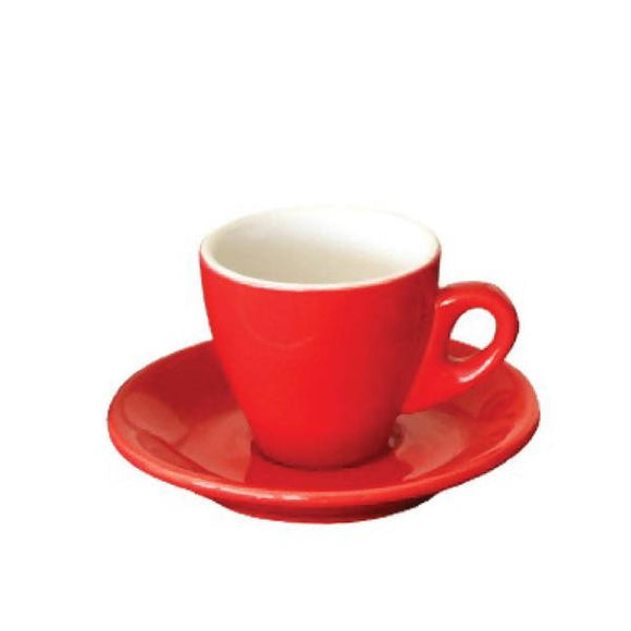 INCASA TULIP - Espresso Coffee Cup with Saucer (90ml) - BUNAMARKET